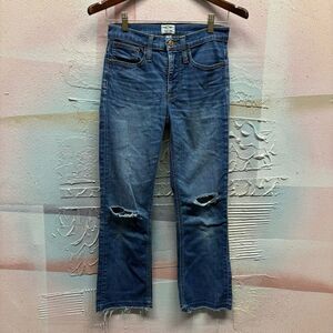 J. Crew 26 Distressed Billie Demi Boot Crop Jeans Boho Chic Preppy Quiet Luxury